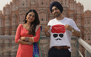 A still from Shadaa featuring Neeru Bajwa and Diljit Dosanjh